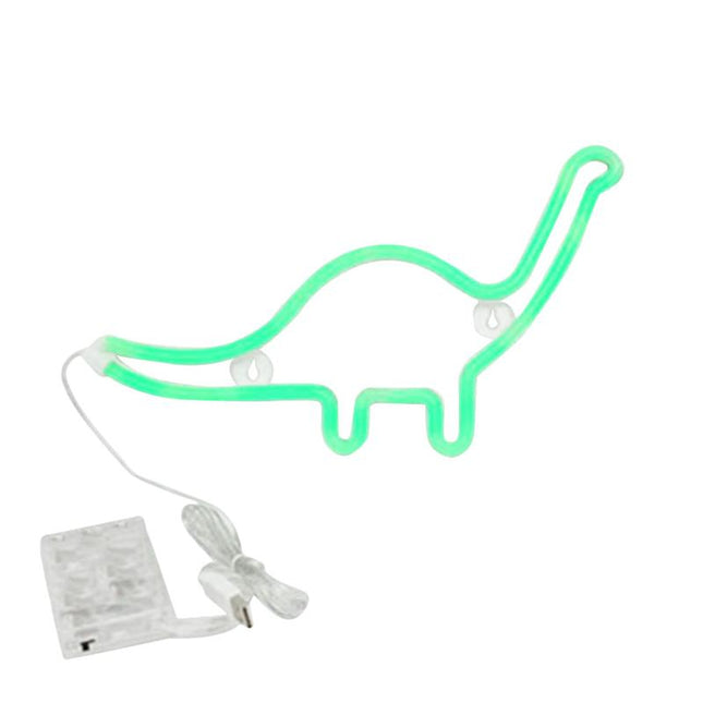 Luz de neón dinosaurio verde