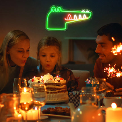 Luz de neón LED cabeza cocodrilo