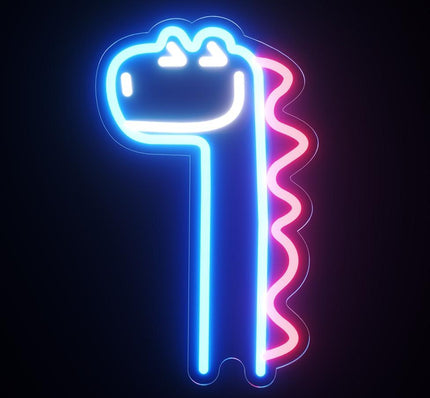 Letrero de neón LED forma dinosaurio