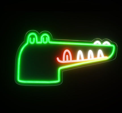 Luz de neón LED cabeza cocodrilo