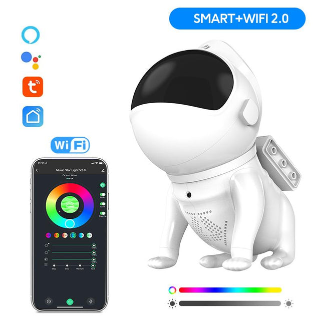 Proyector galaxias diseño perro astronauta