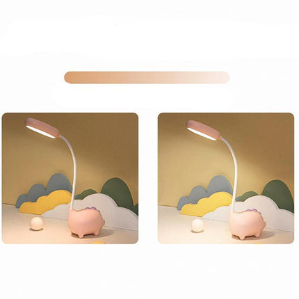 Lámpara de escritorio cerdito rosa flexible