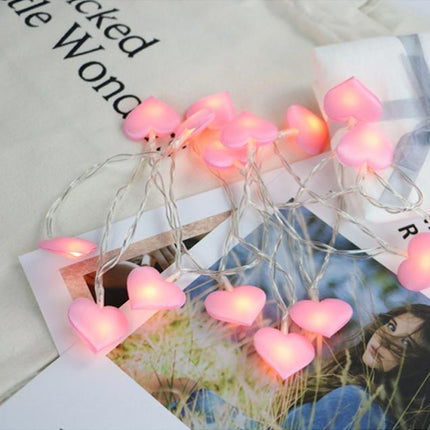 Guirnalda de luces corazones rosa infantil