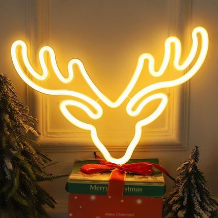 Luz neón LED reno multicolor Navidad