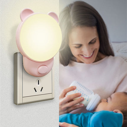 Luz de enchufe infantil osito rosa