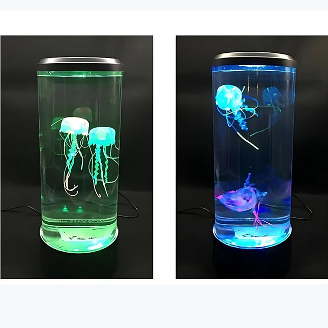 Lámpara LED acuario con medusas flotantes