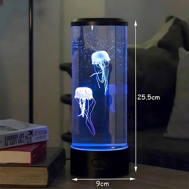 Lámpara LED acuario con medusas flotantes