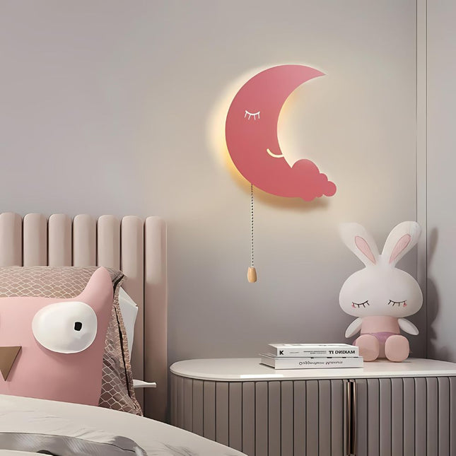 Aplique de pared infantil luna nube