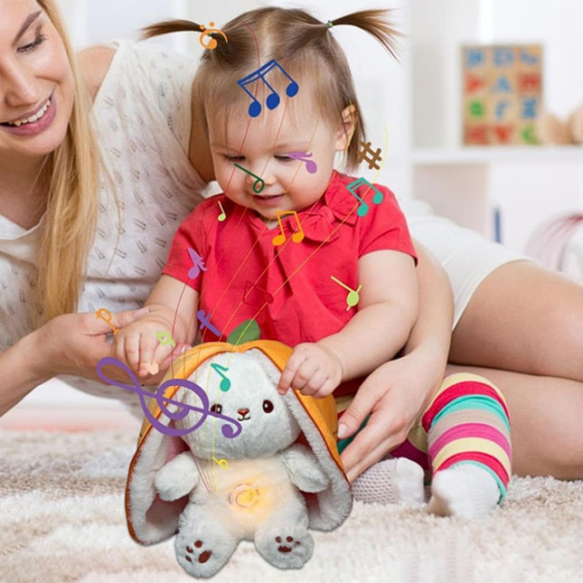 Peluche conejo reversible zanahoria con luz