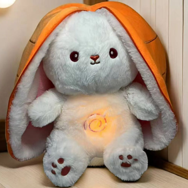 Peluche conejo reversible zanahoria con luz