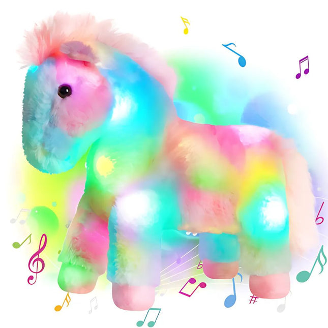 Peluche de caballo con luz multicolor