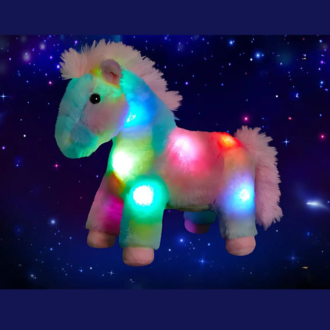 Peluche de caballo con luz multicolor