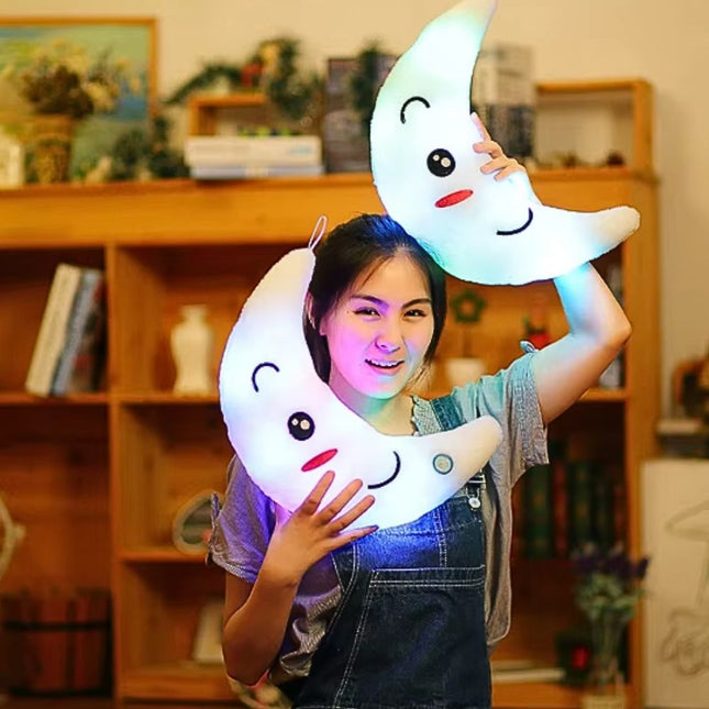 Cojín peluche luna con luz LED