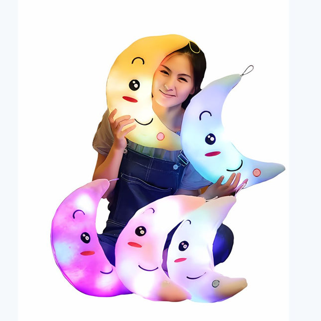 Cojín peluche luna con luz LED