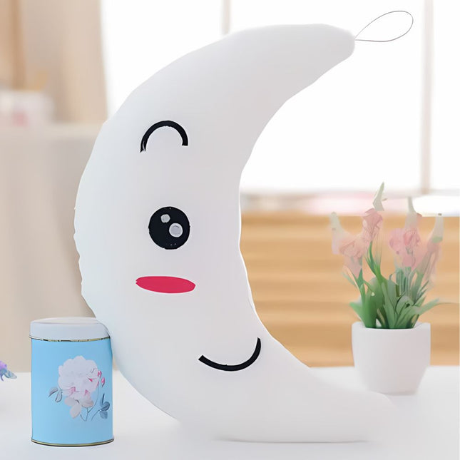 Cojín peluche luna con luz LED