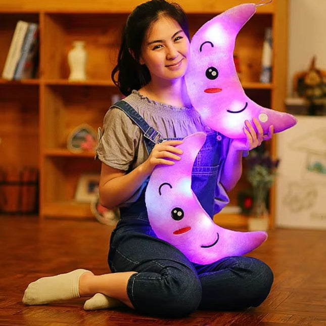 Cojín peluche luna con luz LED