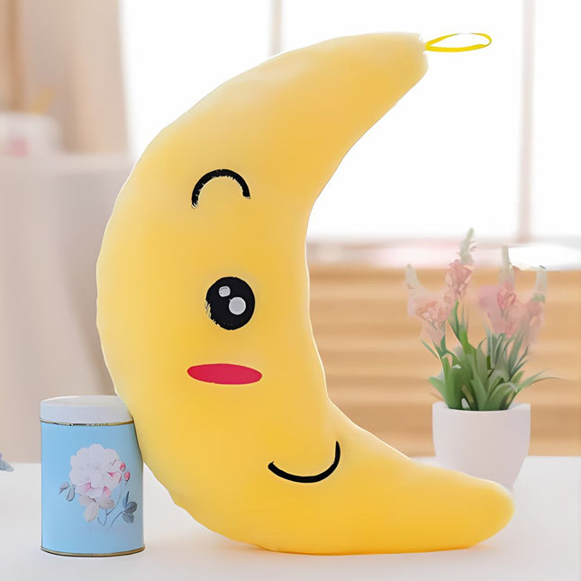 Cojín peluche luna con luz LED