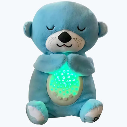 Peluche nutria que duerme con luz