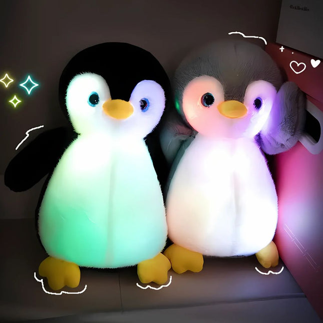 Peluche de pingüino con luz nocturna