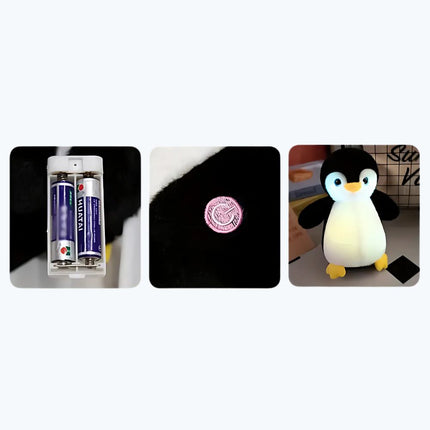 Peluche de pingüino con luz nocturna