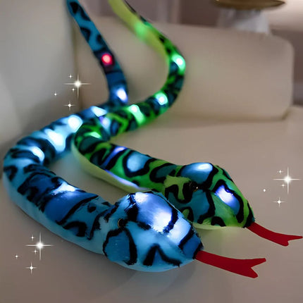 Peluche serpiente con luz nocturna verde