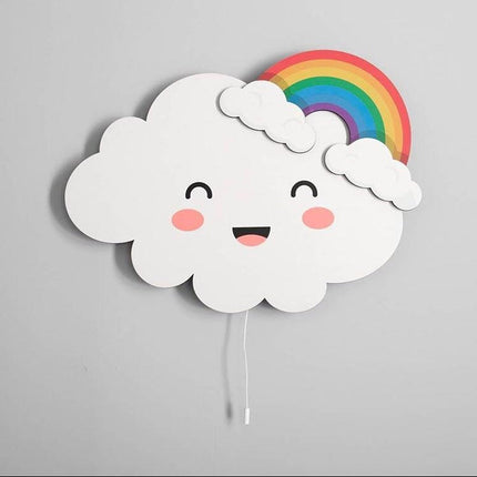Lámpara de pared nube arcoíris blanca
