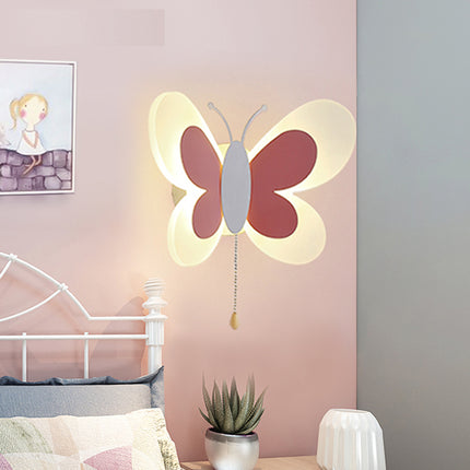 Aplique de pared infantil LED mariposa