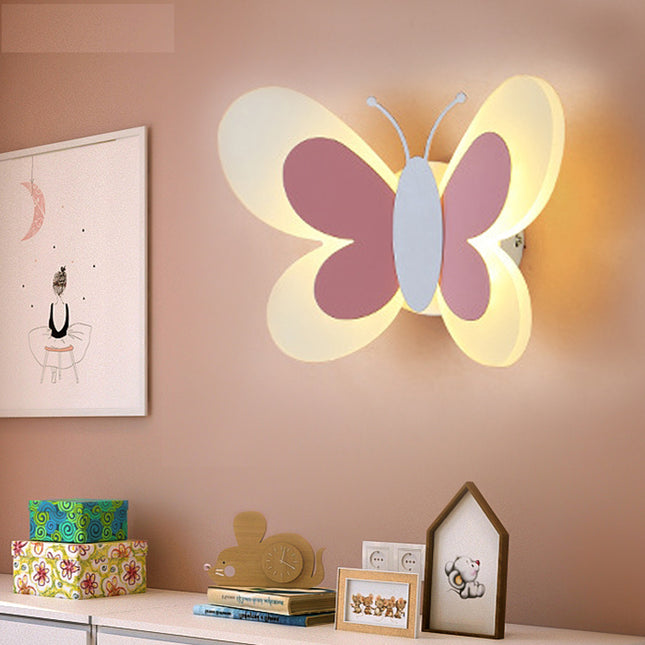 Aplique de pared infantil LED mariposa