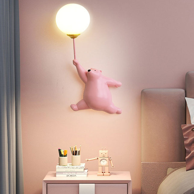 Aplique de pared infantil oso globo