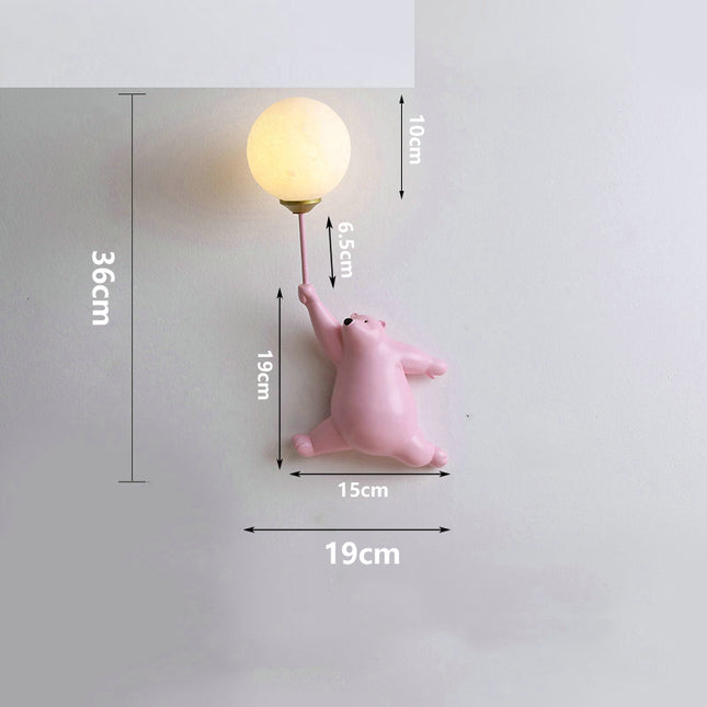 Aplique de pared infantil oso globo