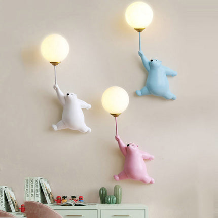 Aplique de pared infantil oso globo