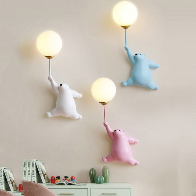 Aplique de pared infantil oso globo