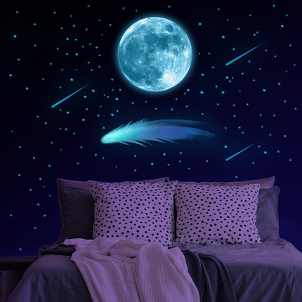 Pegatinas luminosas de luna azul
