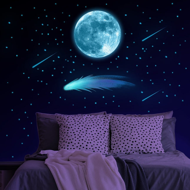 Pegatinas luminosas de luna azul