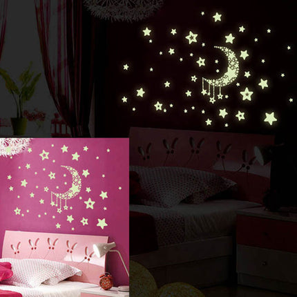 Pegatinas de pared luminosas lunas estrellas