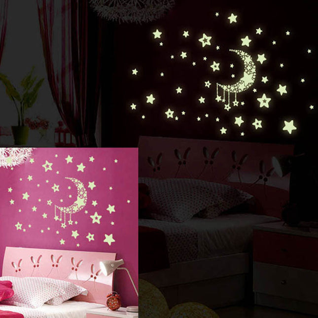 Pegatinas de pared luminosas lunas estrellas
