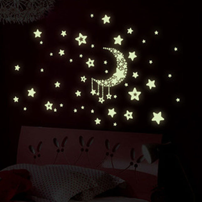 Pegatinas de pared luminosas lunas estrellas