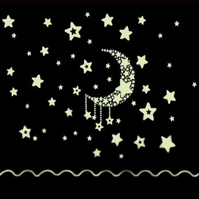 Pegatinas de pared luminosas lunas estrellas