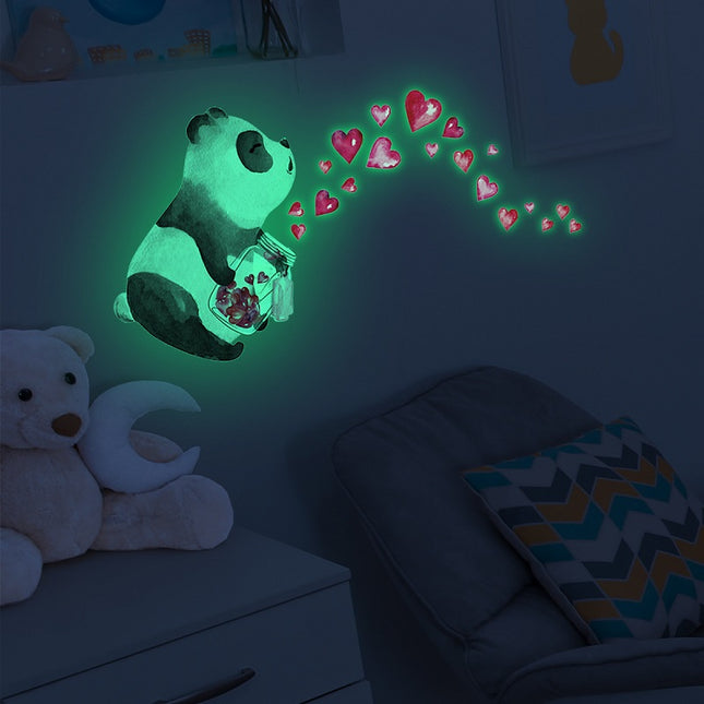 Pegatinas fluorescentes de pared oso panda