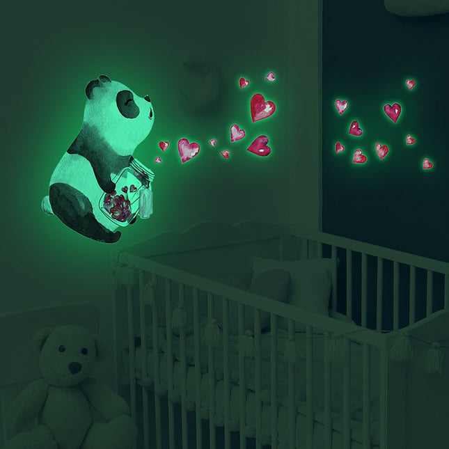 Pegatinas fluorescentes de pared oso panda