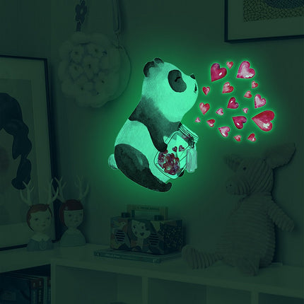 Pegatinas fluorescentes de pared oso panda