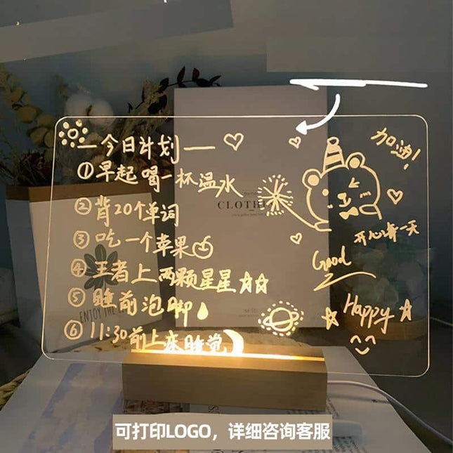 Pizarra de notas luminosa LED