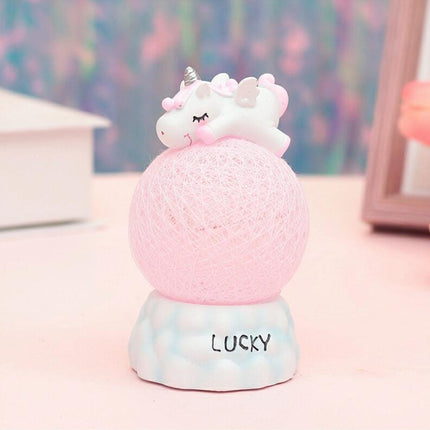 Lámpara quitamiedos unicornio bola rosa