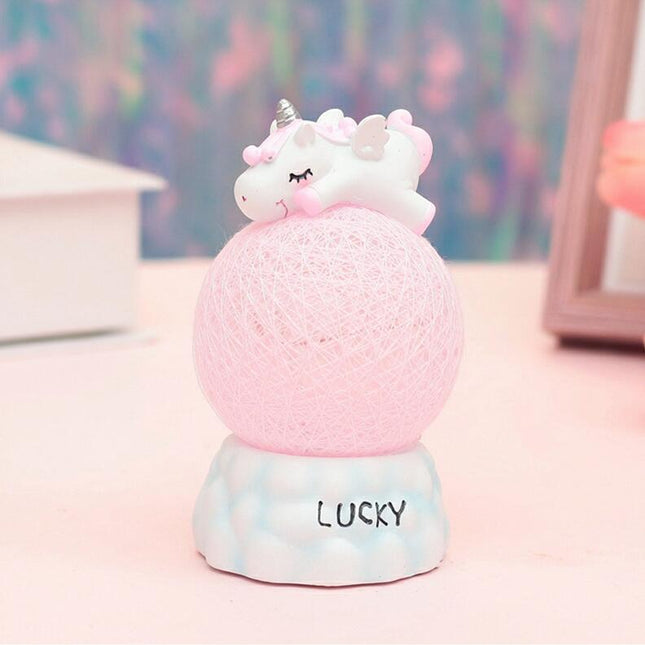 Lámpara quitamiedos unicornio bola rosa