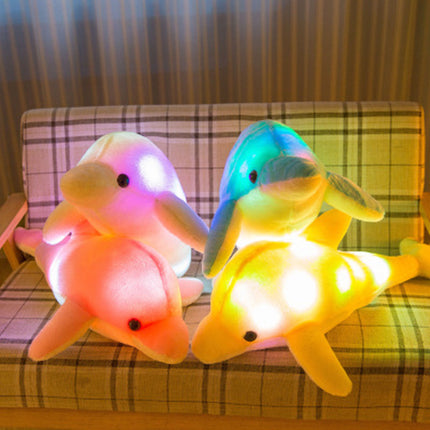 Cojín de peluche luminoso forma delfín