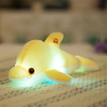 Cojín de peluche luminoso forma delfín
