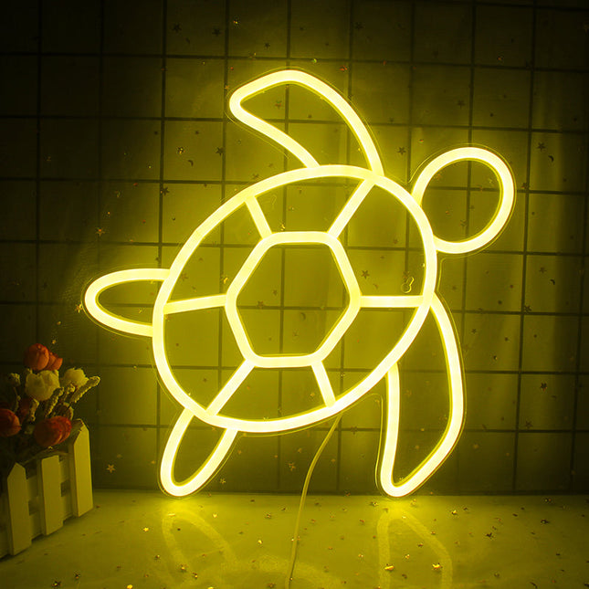 Letrero de neón LED forma tortuga