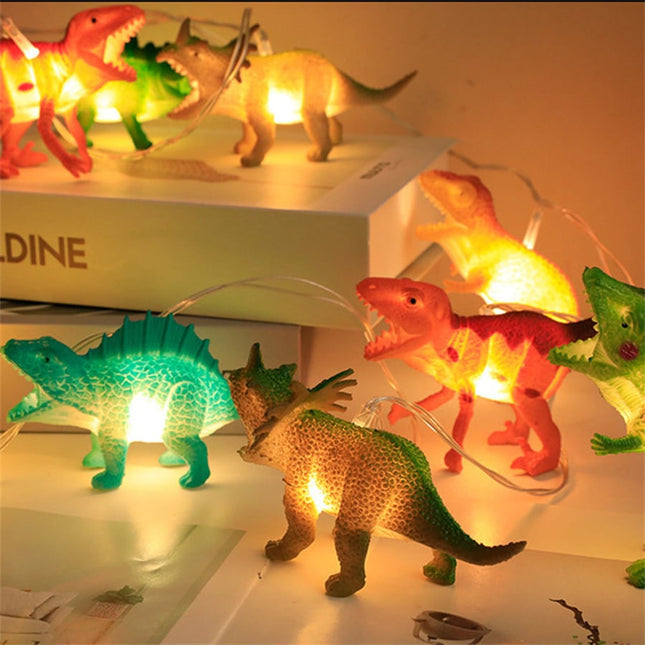Guirnalda de luces con dinosaurios