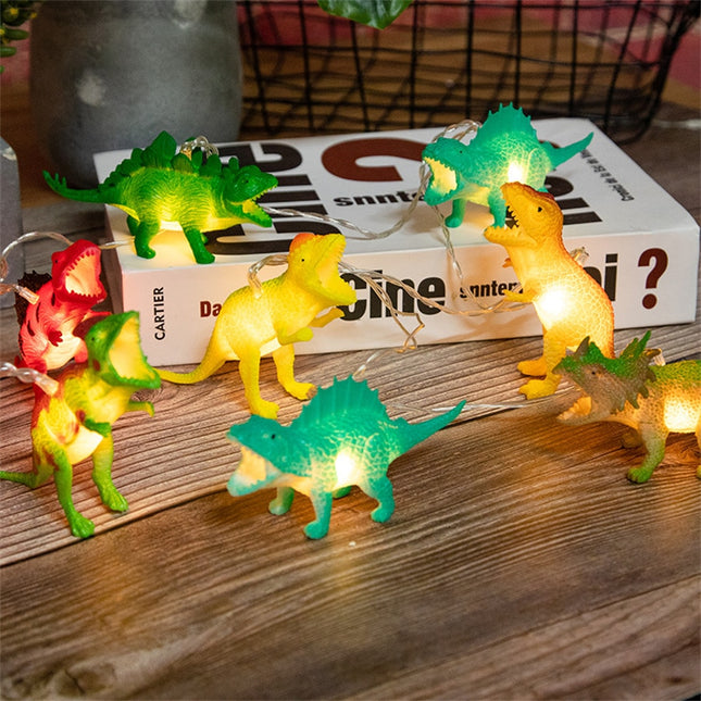 Guirnalda de luces con dinosaurios