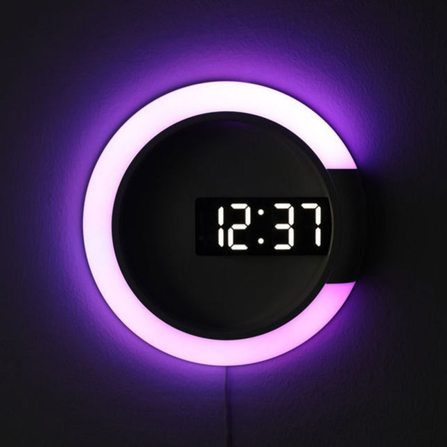 Reloj de pared digital con luz LED